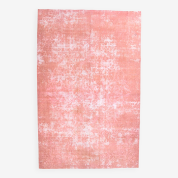 Tapis Vintage fait main rose pêche 7x11, 210x325Cm