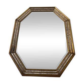 Old Deknudt mirror in gilded wood with parcloses from the 60s and 70s