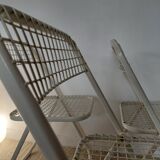 3 vintage folding chairs Talin design Italian 70s - mesh metal