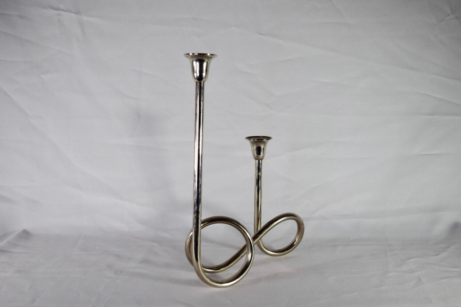 Two-light chrome candle holder