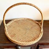 Wicker and cane tray