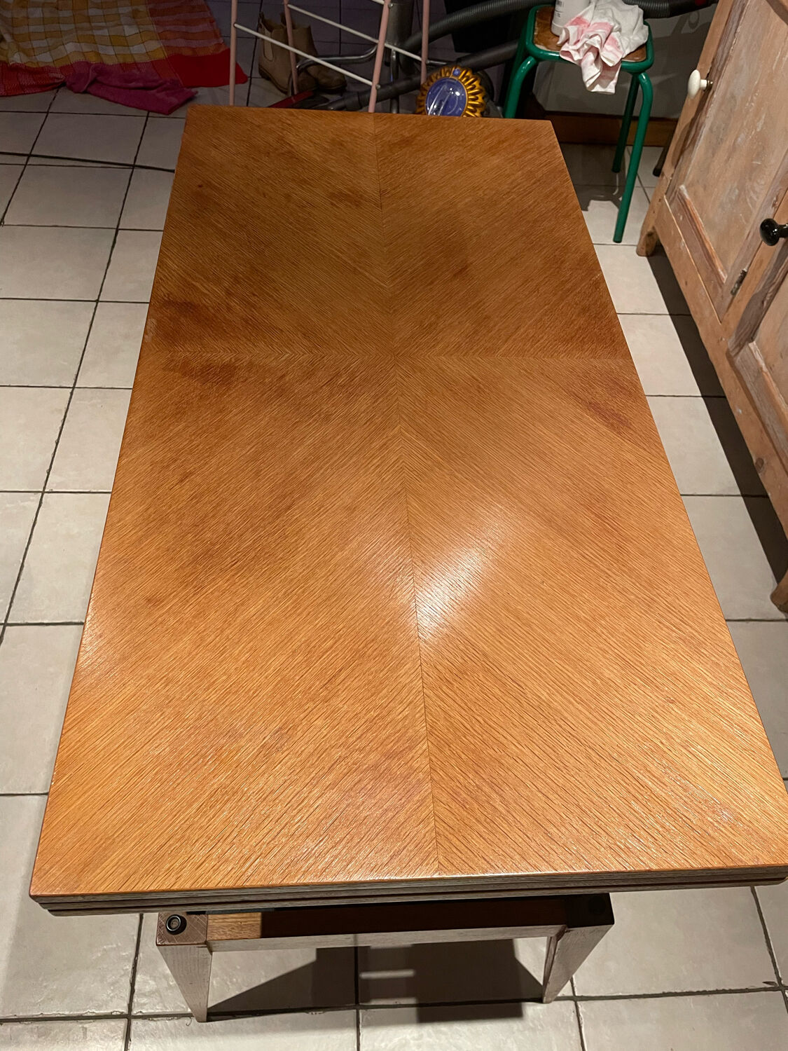 Table basse à système Révélation vintage Design Albert Ducrot année 50/60