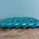 Emerald green braided slip trivet and bottle holder, knife holder