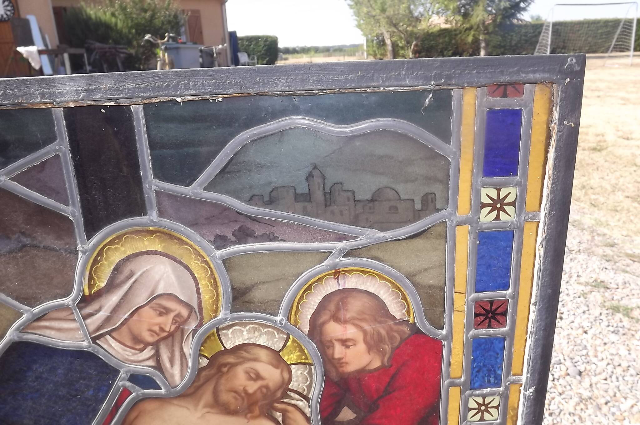 19th century stained glass window “Jesus”