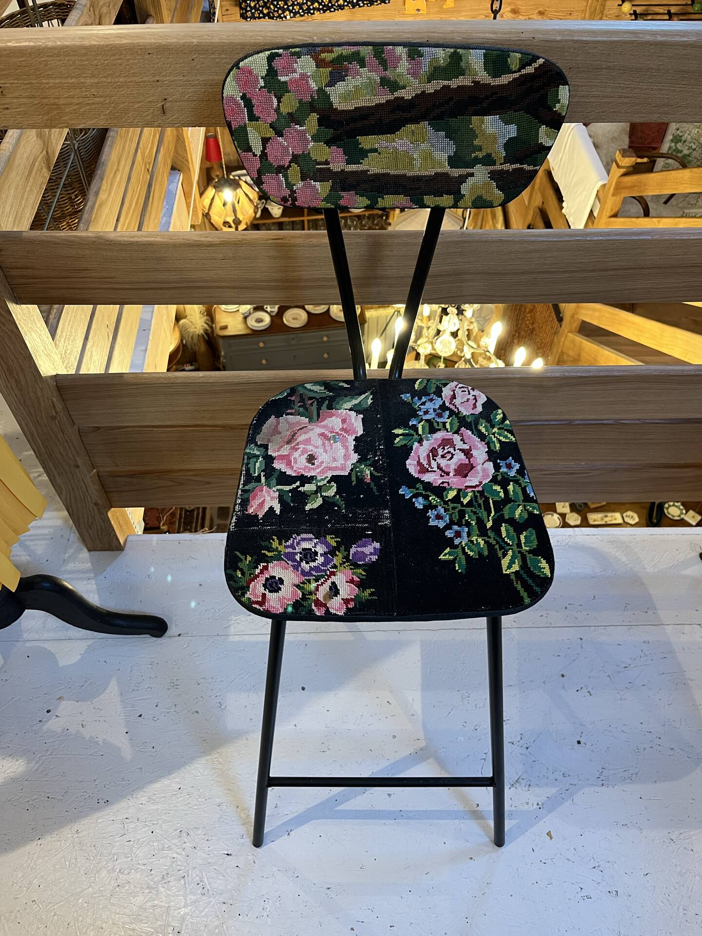 Pair of canvas high chairs
