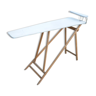 Folding wooden console, ironing board with its jeanette