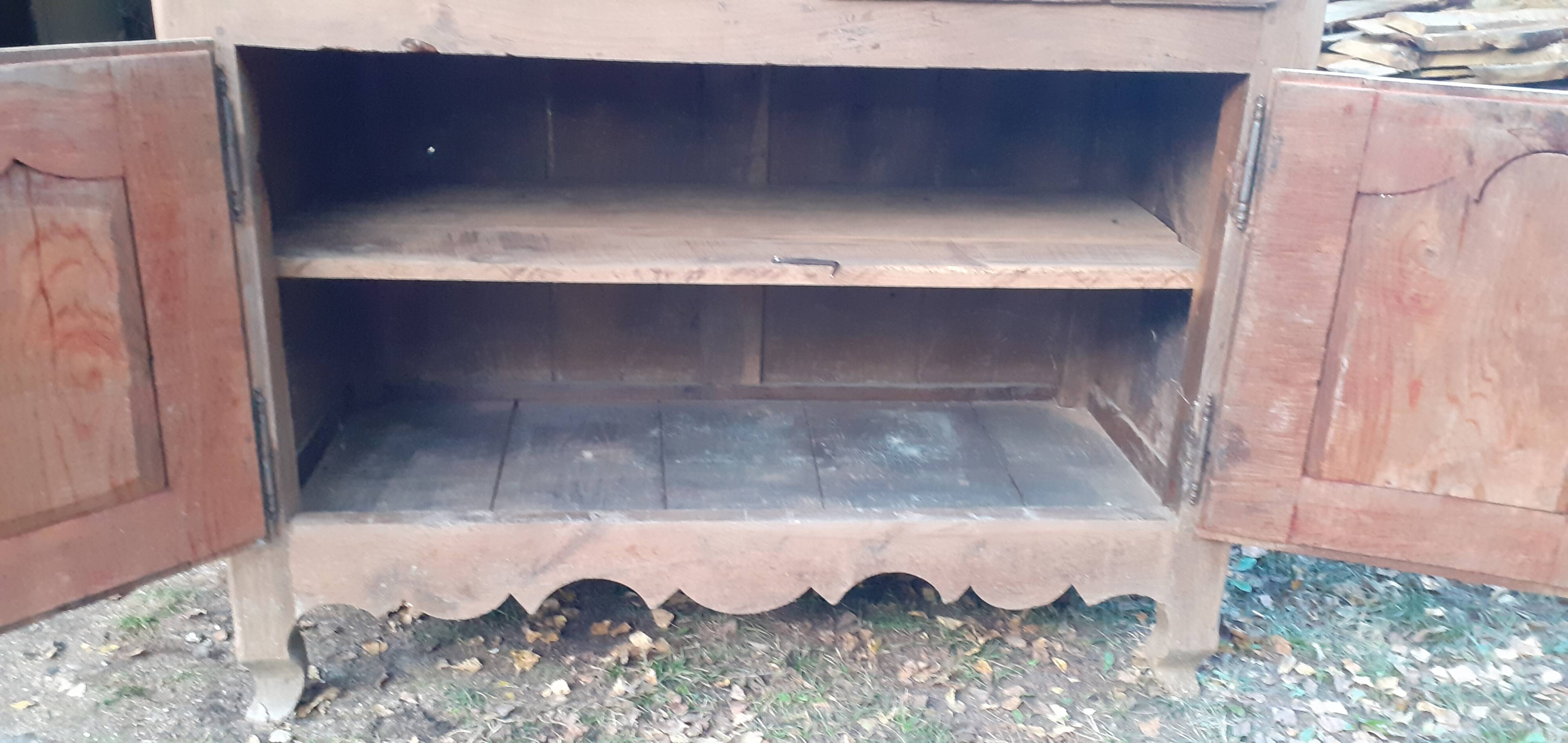 2-door, 2-drawer sideboard, old solid chestnut wood, raw wood