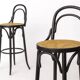 Pair of Bentwood Bar Stools with Vienna Cane Seats – Thonet Style, Black