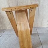 Folding pine stool - Design attributed to Roger Tallon or Adrian Reed or Pierre Lota - 1980
