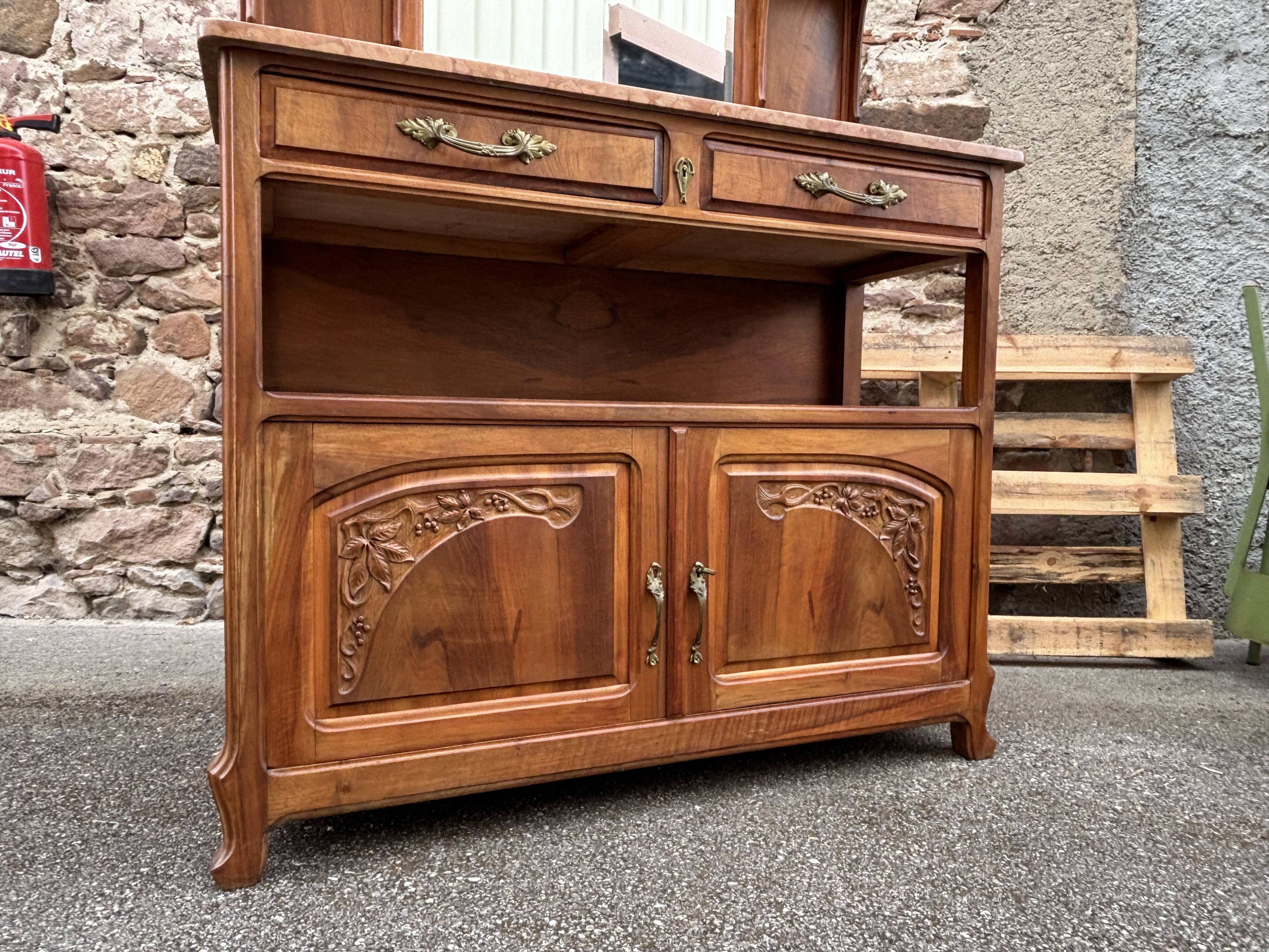 Art Nouveau Walnut Buffet 1910
