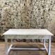 Farmhouse table 6 people white patinated in rectangular solid oak