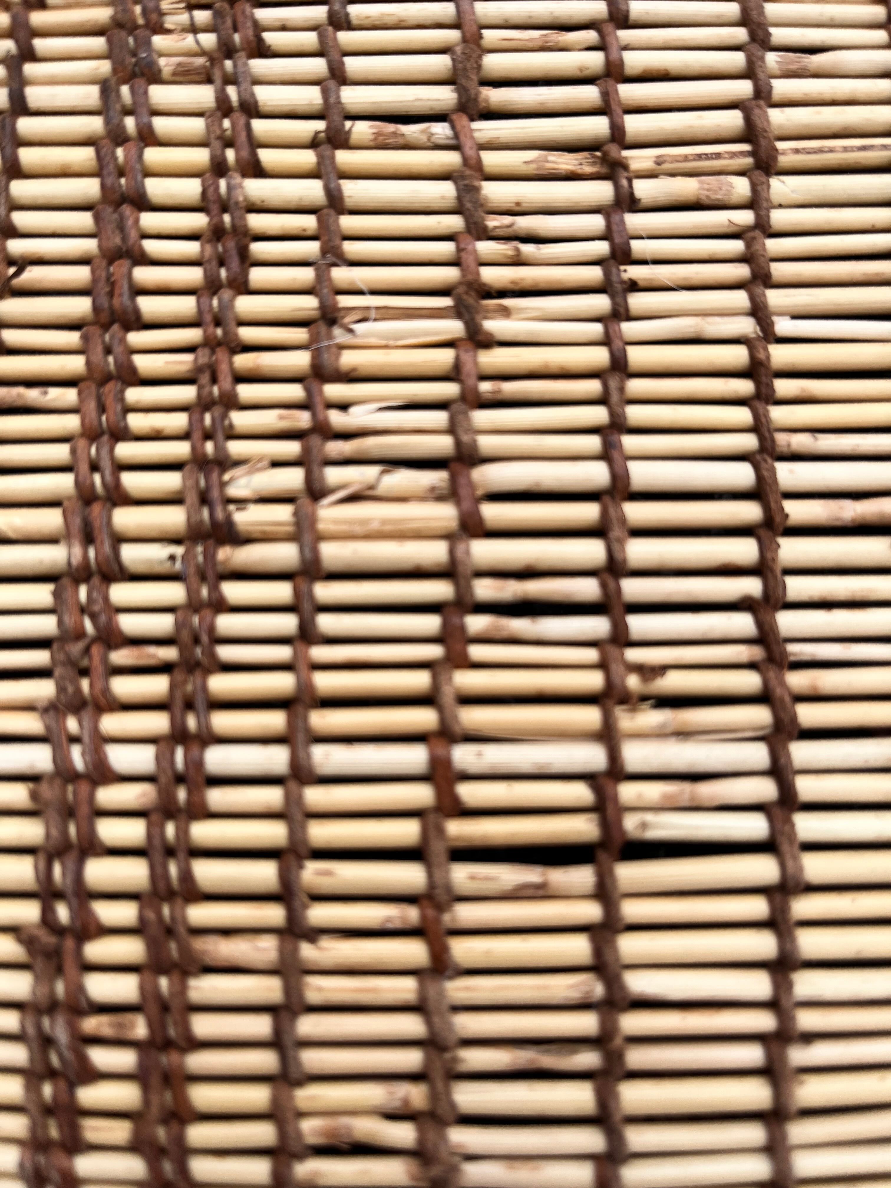 Mauritanian African mat in leather and reeds