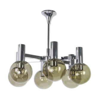 Six-light brass chandelier Italy 1960s