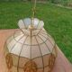 Mother-of-pearl and brass pendant light