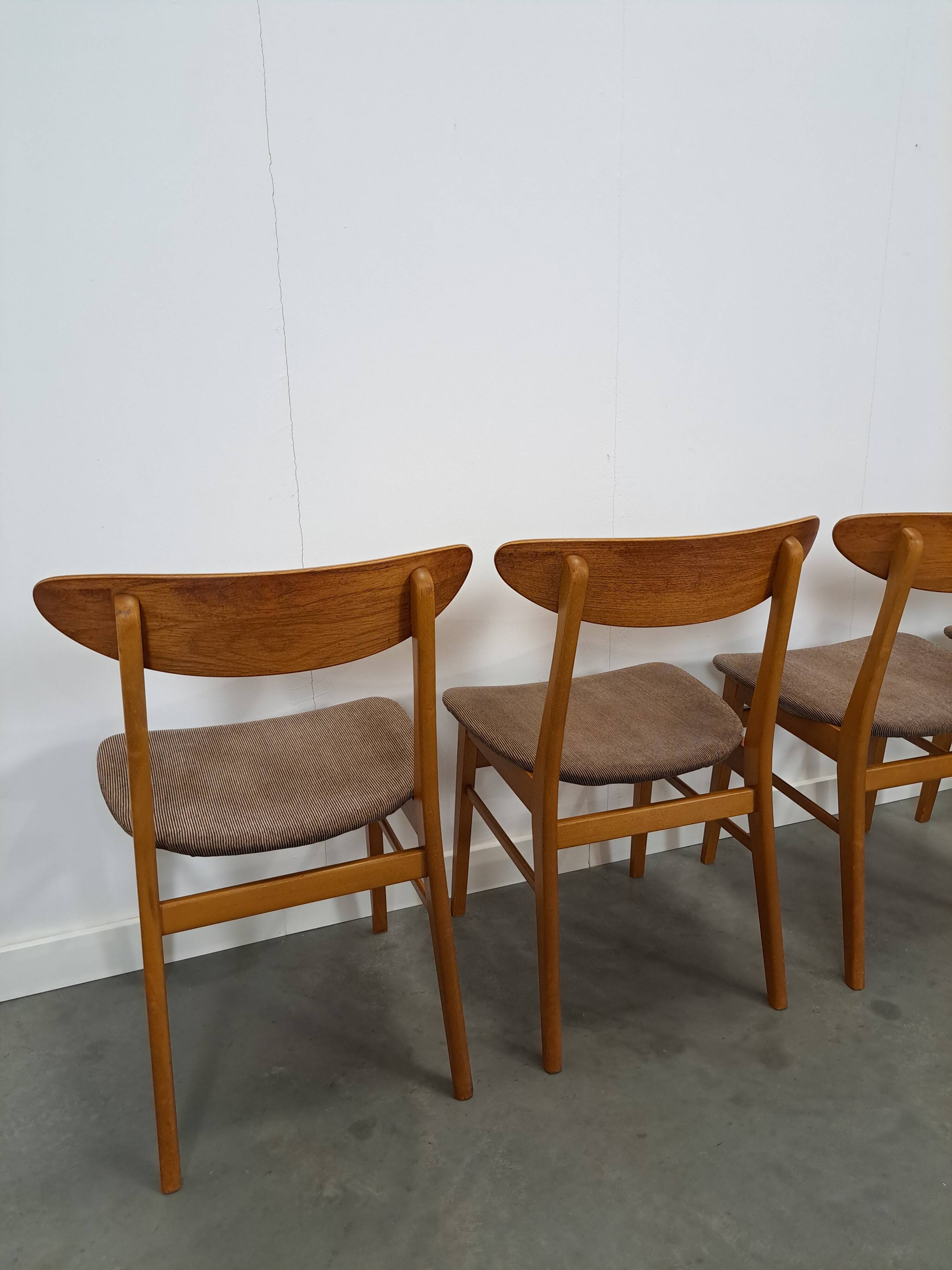 Set of 4 Deense teak Farstrup Møbler Model 210 eetkamerstoelen, dining