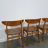 Set of 4 Deense teak Farstrup Møbler Model 210 eetkamerstoelen, dining