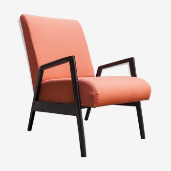 Fauteuil orange et noir scandinave restauré