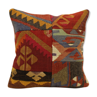 45x45 cm Kilim Cushion,Vintage Cushion Cover Pechwork