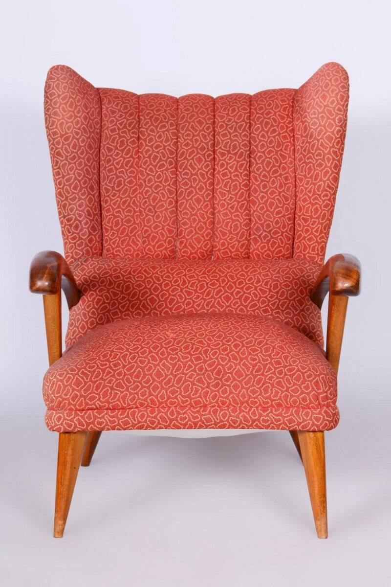 Art Deco Wingchair in Beech by Jan Vaněk, 1930s