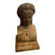 Paire de chenets en fonte visage