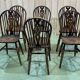 Série de 6 chaises bistrot anglaises en orme années 70