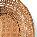 Old basket braided in rattan