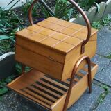 Oak and brass 50s knit worker