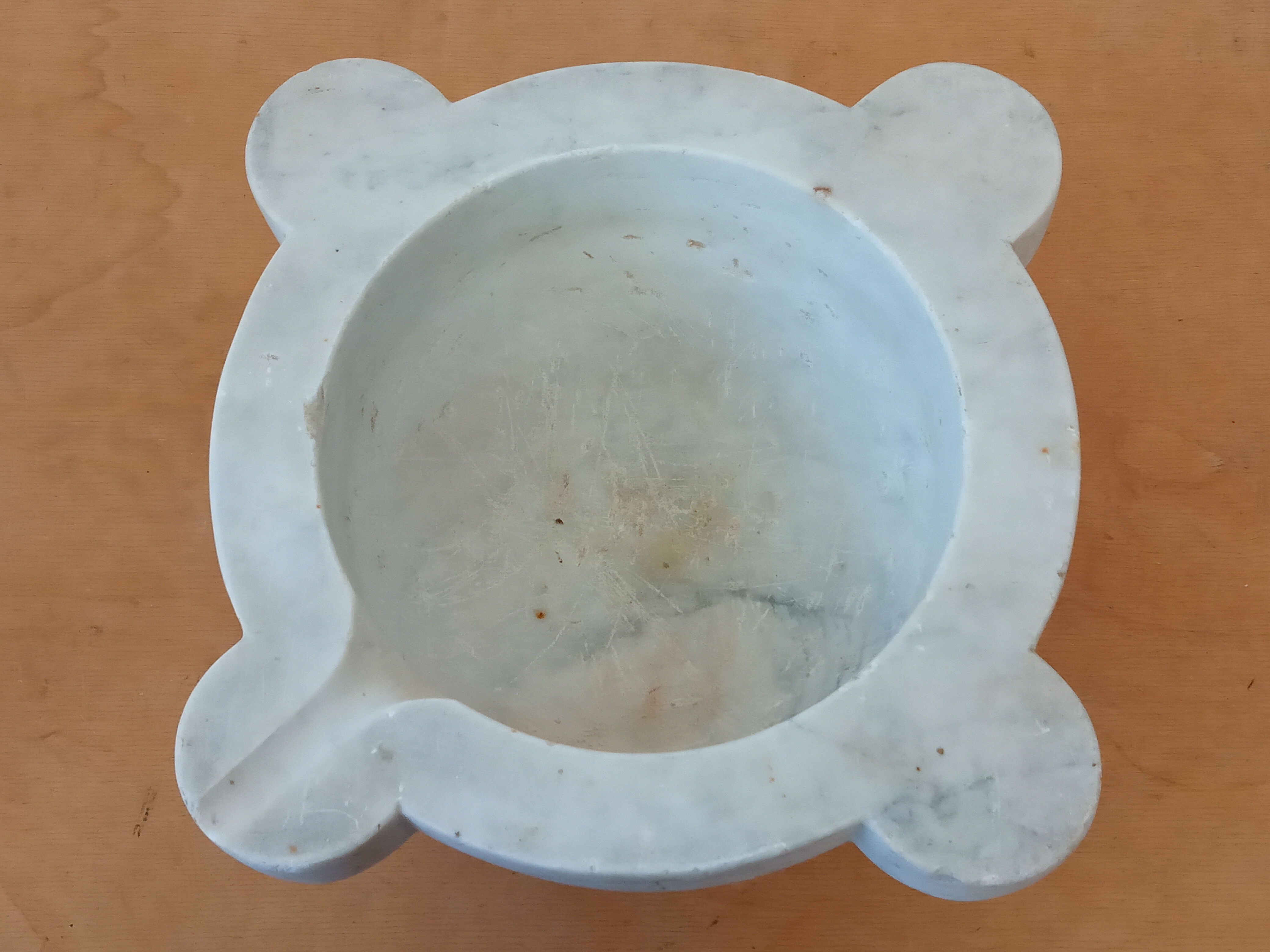 XL mortar in white marble, porcelain pestle