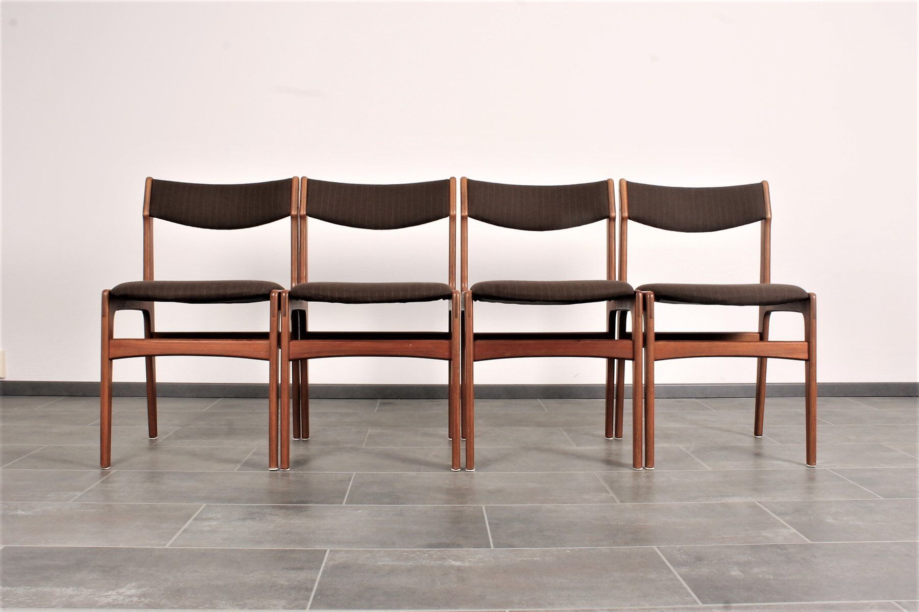 Set of 4 teak dining chairs by Erik Buch for Anderstrup 1950s
