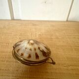 Shell and brass pill box