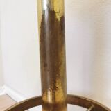 Tabouret de bar en laiton et cuir, Italie milieu XXème