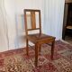 Set of 4 Art Deco chairs in oak and brown leather.