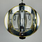 Amber mid-century chrome chandelier by Toni Zuccheri for Veart, Italy, 1970s.