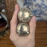Pair of 800 thousandth Indian Silver Salt Cellars, Early 20th Century, Tableware