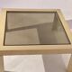 Table basse vintage plastique blanc et verre