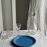 Set of 2 sky blue plates, one slotted
