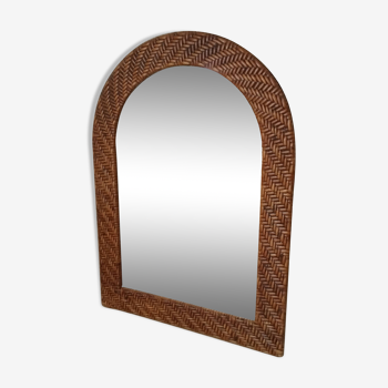 Vintage woven rattan mirror 60*43cm 60s/70s