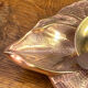 Table lamp, rose gold foliage