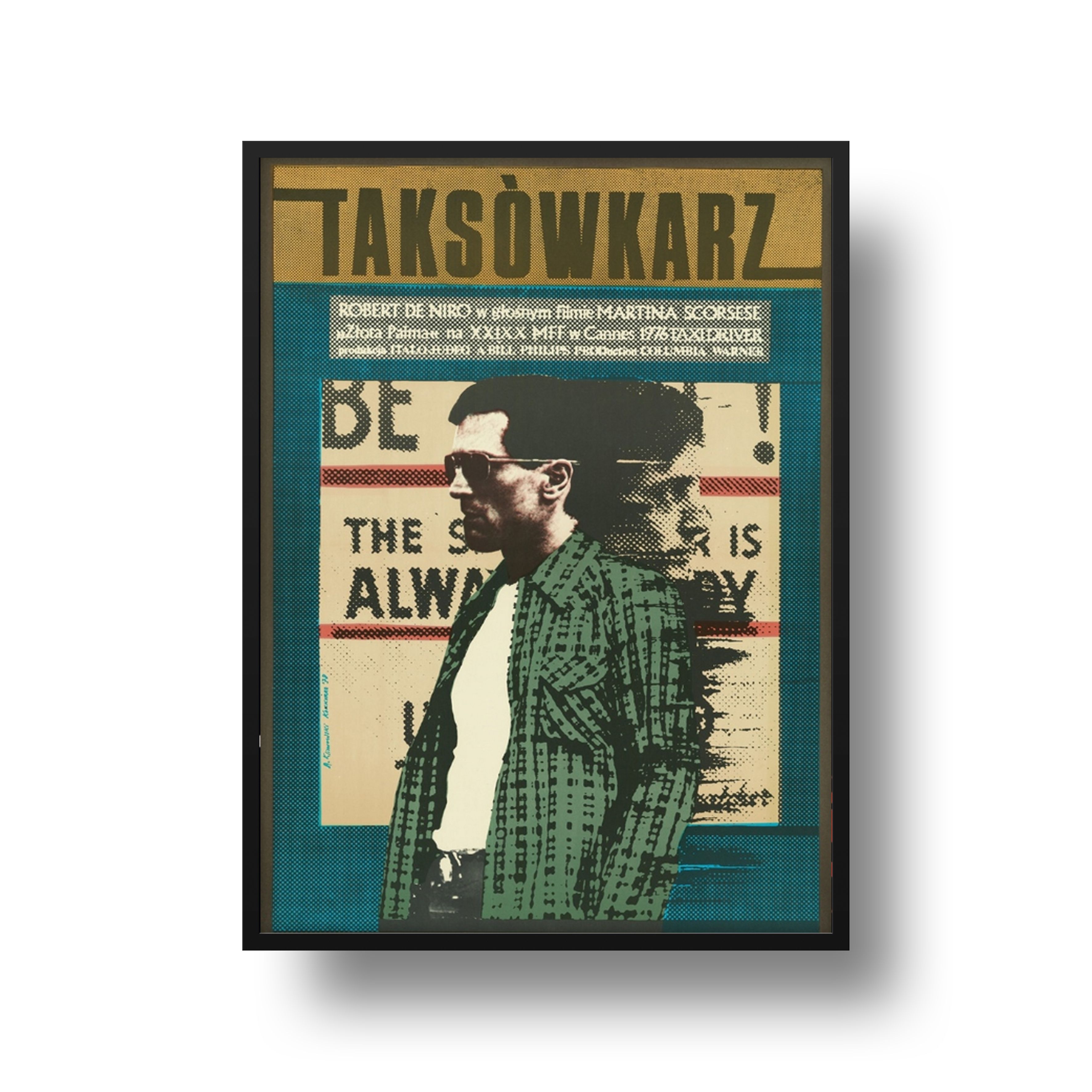 "Taxi Driver" polish poster by Andrzej Klimowski, official reprint 1978