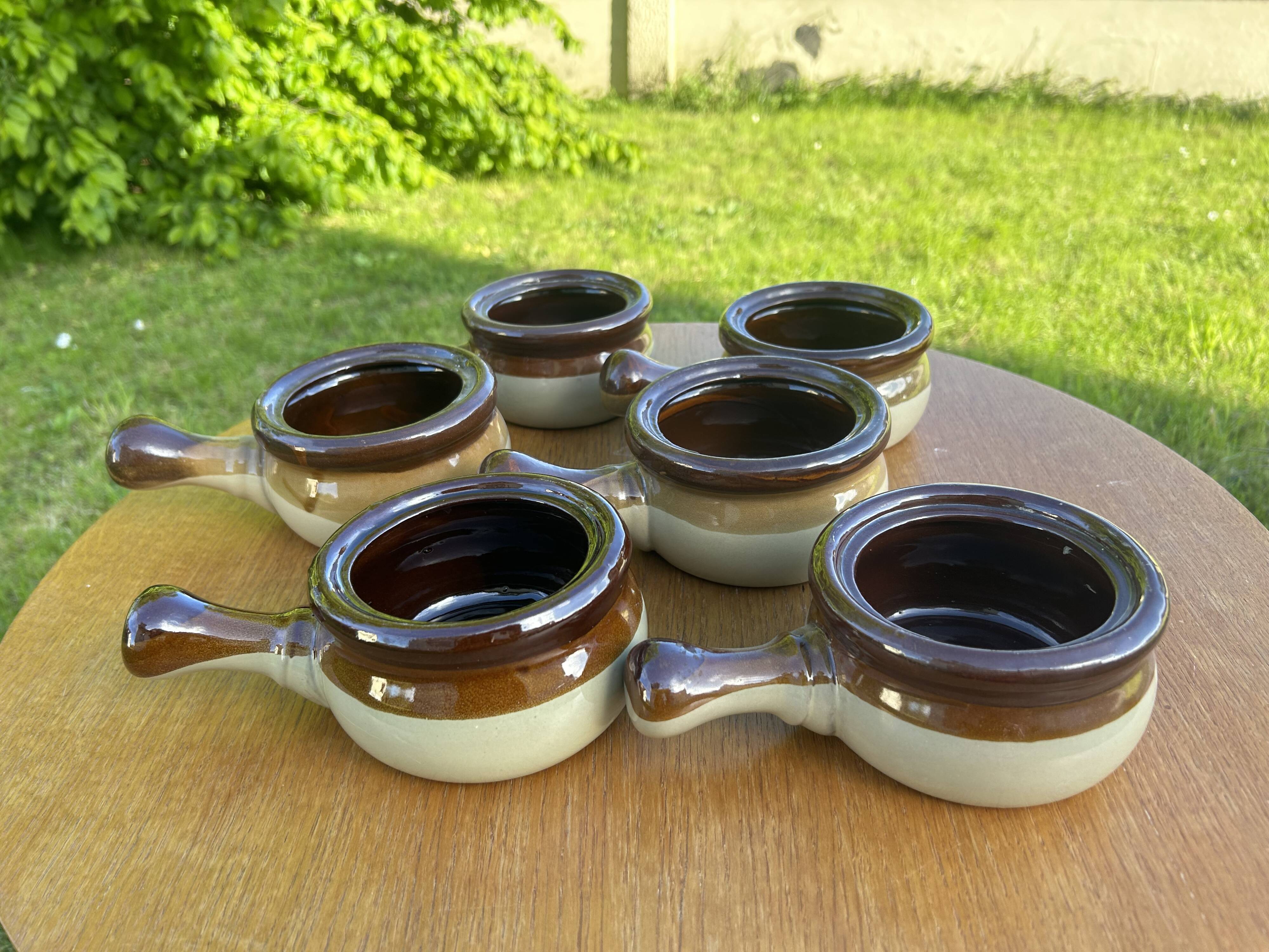 Set of 6 stoneware frying pans