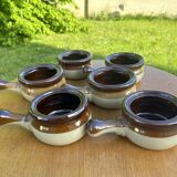 Set of 6 stoneware frying pans