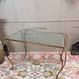 Golden wrought iron console table circa 1950