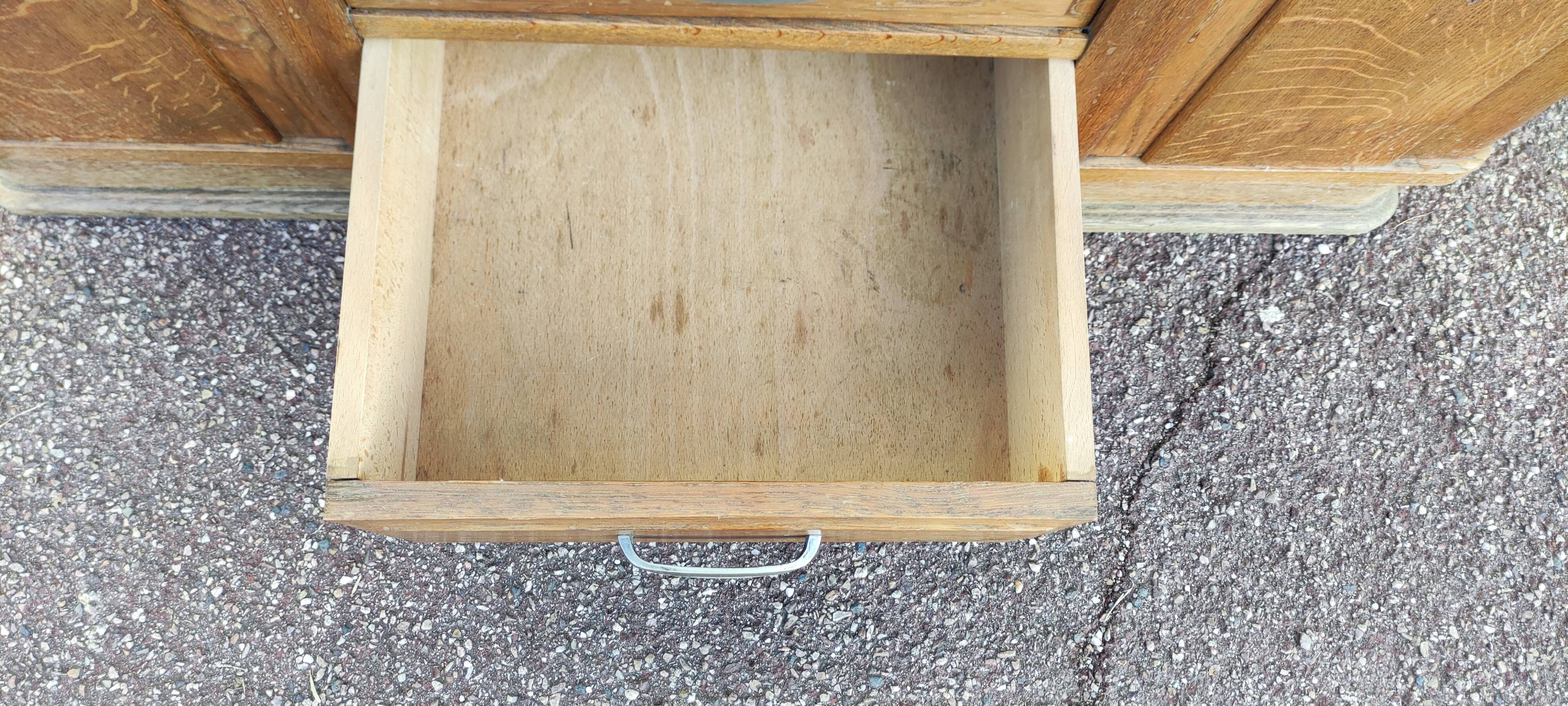 Small Buffet Commode Solid wood 4 drawer - Red marble - 1950