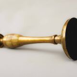 Pair of original bronze candelabros decorated by hand. Porta velas.