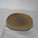 4 Flat flat enamel enamel porcelain from Sologne France 70/80 years