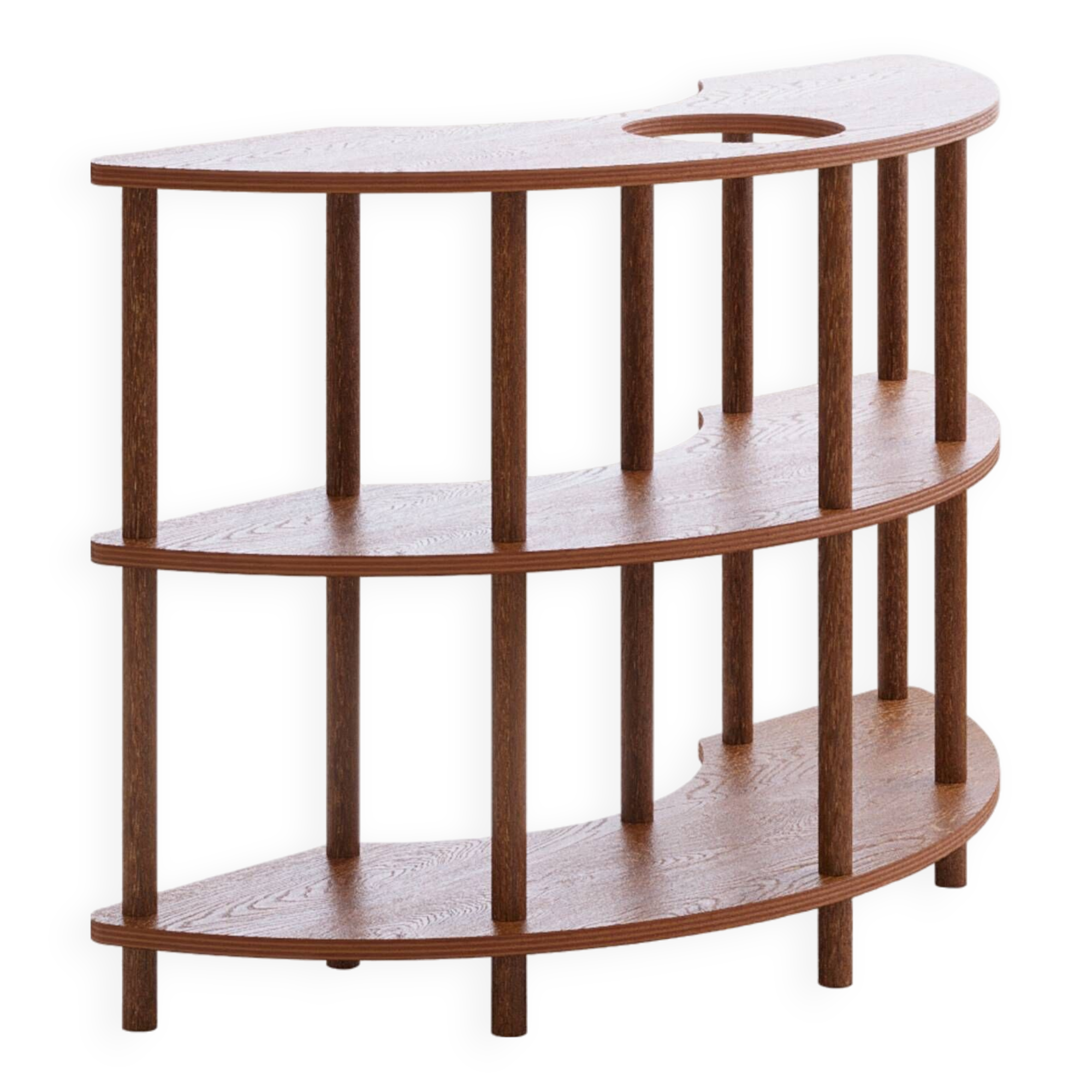 Bibliothèque contemporaine en bois faite à la main