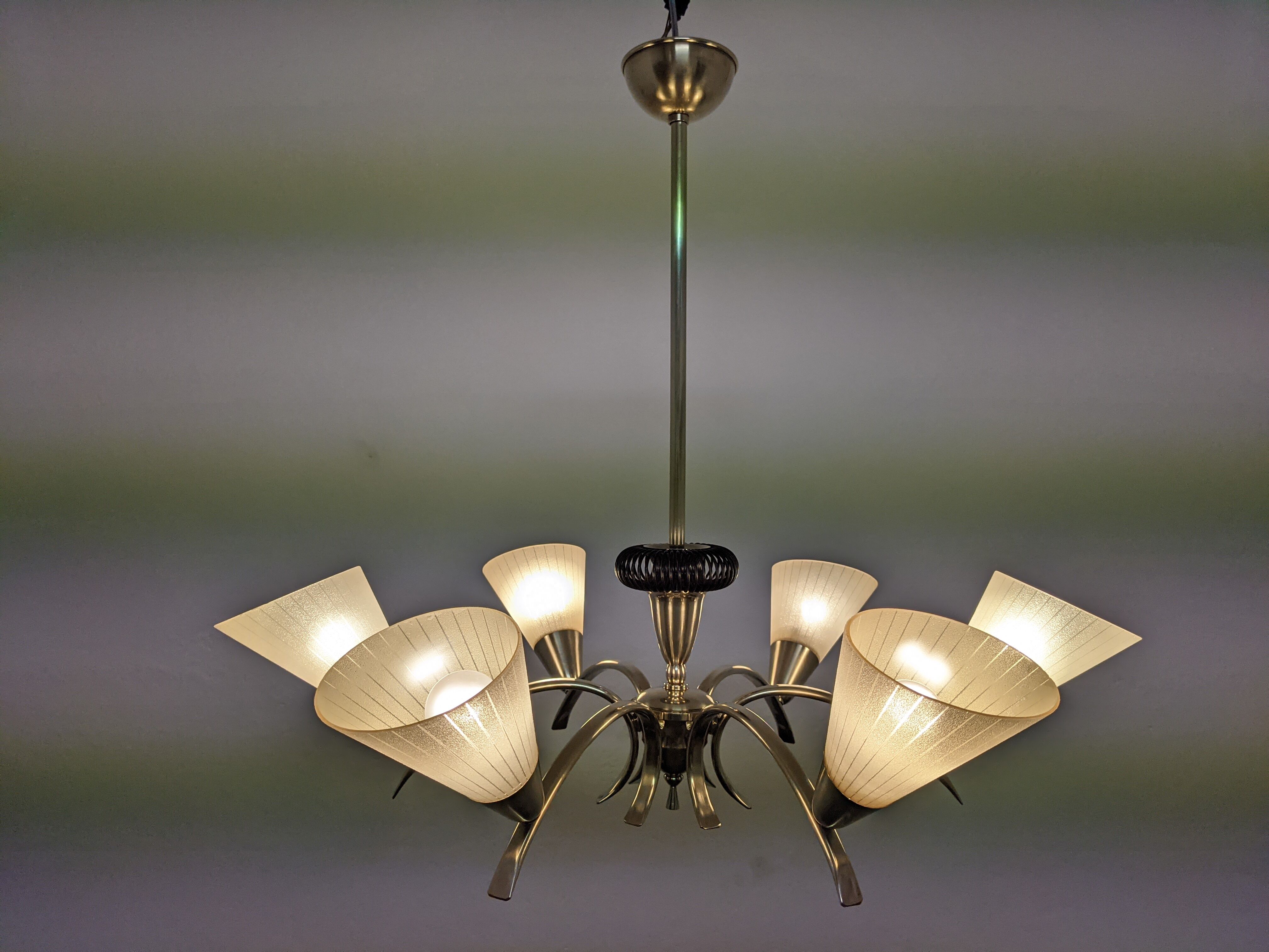 Brass chandelier from the 50s/60s