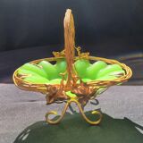 Empty pocket basket in green opaline (uranium/uraline)