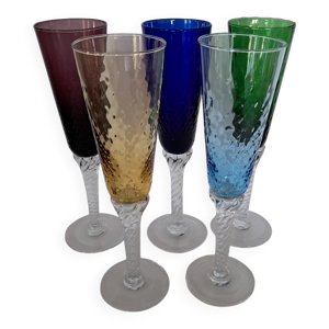 5 flûtes à champagne - murano