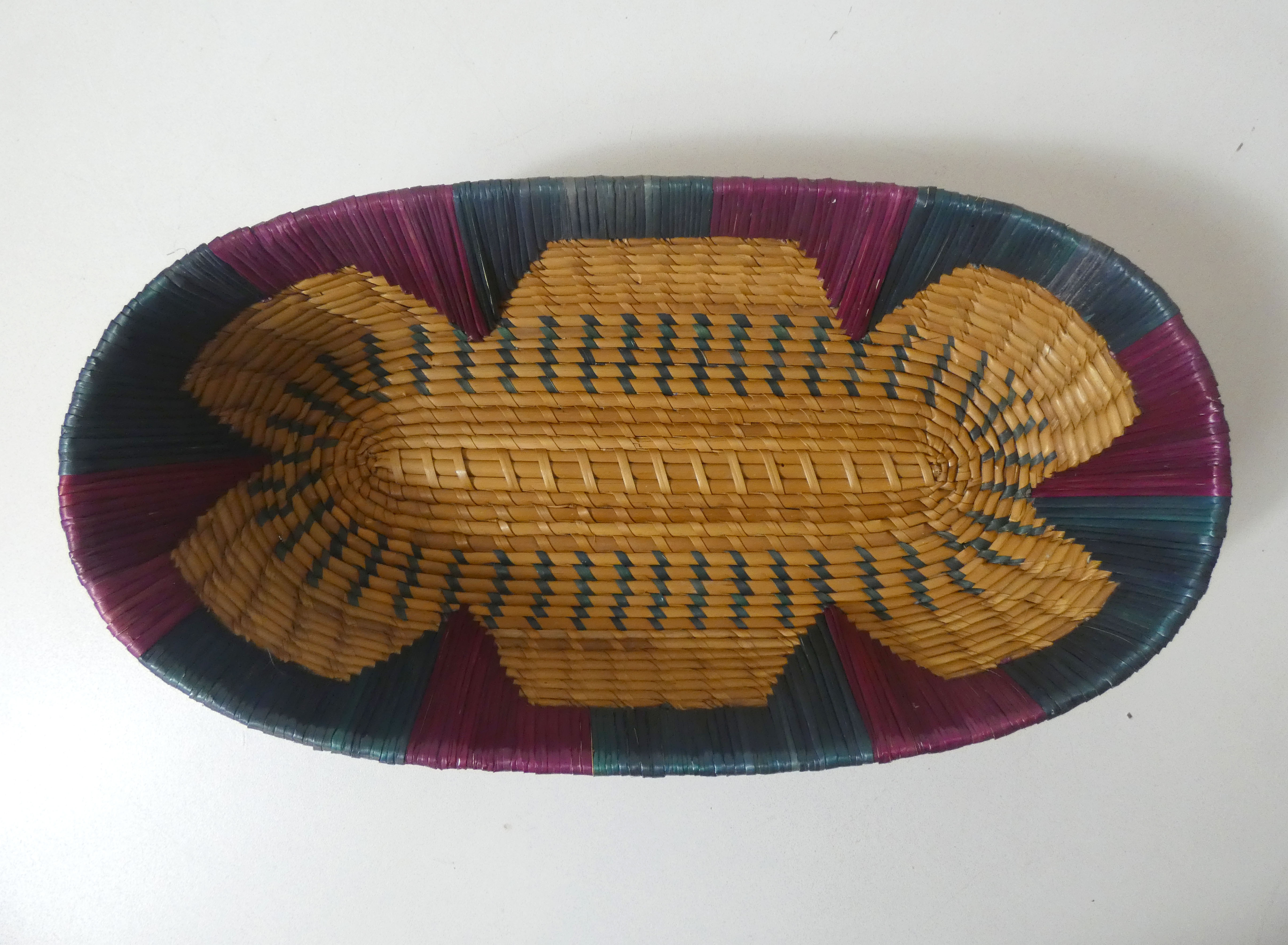 Vintage ethnic oval basket